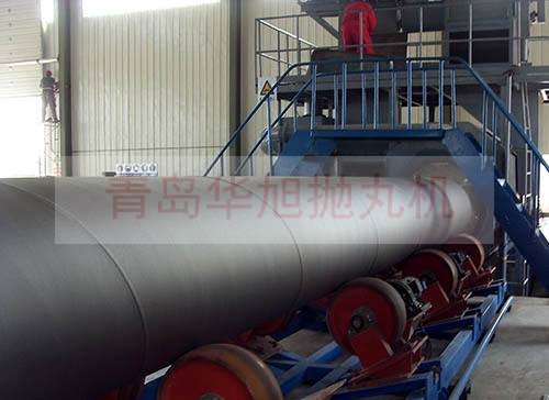 經過拋丸機清理后的鋼管外壁效果